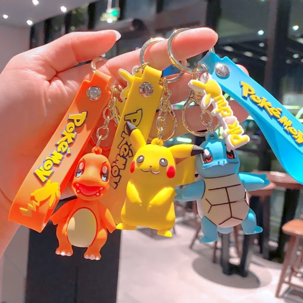 Kawaii Pokemon Keychains - Anime Figures, PVC, 6-8cm