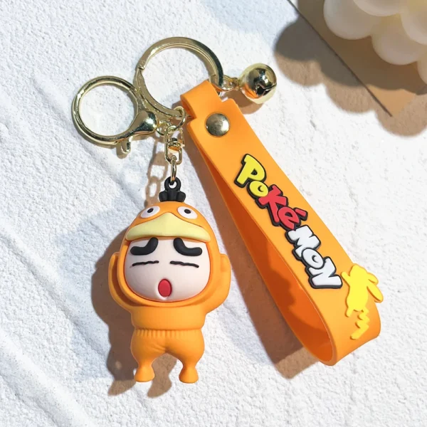 Bandai Anime Crayon Shin-chan Keychains Pikachu Funny Cosplay