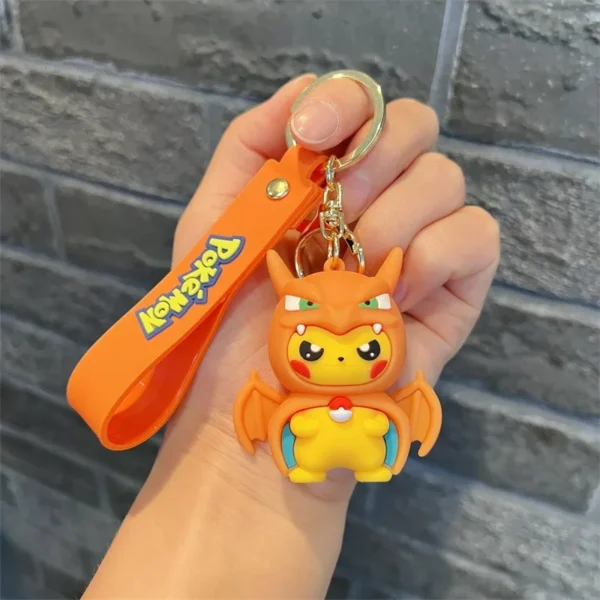 Kawaii Anime Pokemon Keychains - Pikachu, Charizard, Slowpoke