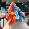 Marvel Superhero Keychains - Iron Man, Spider-Man PVC Cute Key Rings