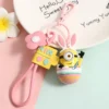 Kawaii Minion Keychains Anime Figures Backpack Pendant Car Key Ring Toy