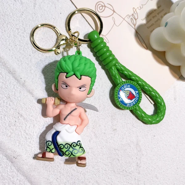 One Piece Keychains Kawaii Luffy Zoro Chopper Figure Keyrings