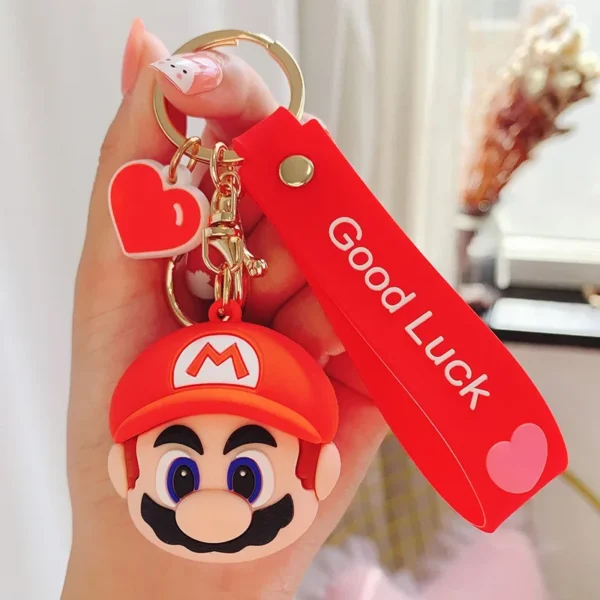 Super Mario Keychains Kawaii Mushroom Toad Anime Figures Cartoon Toys Pendants