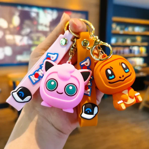 Kawaii Pokemon Keychains - Pikachu, Psyduck, Squirtle, More!