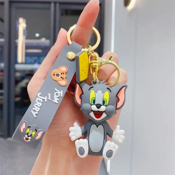 Tom & Jerry Keychains - Cute Cat & Mouse Action Figures