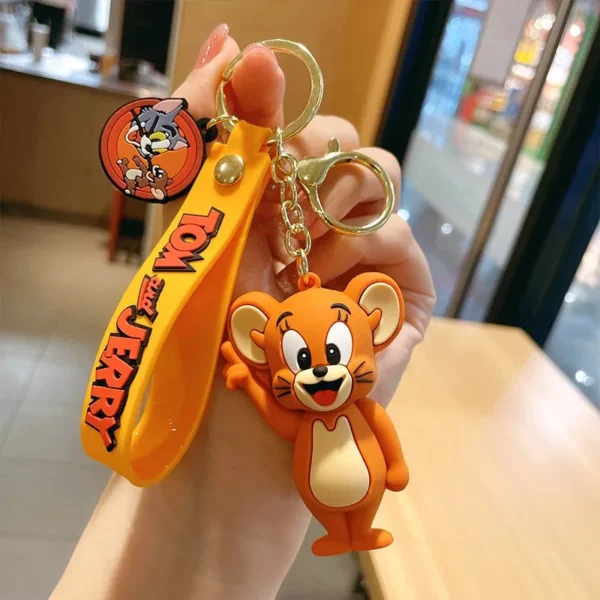 Tom & Jerry Keychains - Cute Cat & Mouse Action Figures