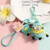 Kawaii Minion Keychains Anime Figures Backpack Pendant Car Key Ring Toy