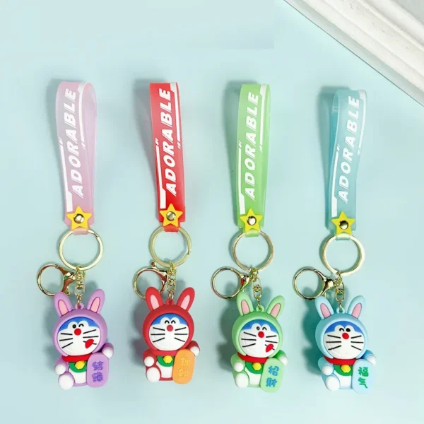 Doraemon Keychains Kawaii Fortune Doll Bag Pendant Decor