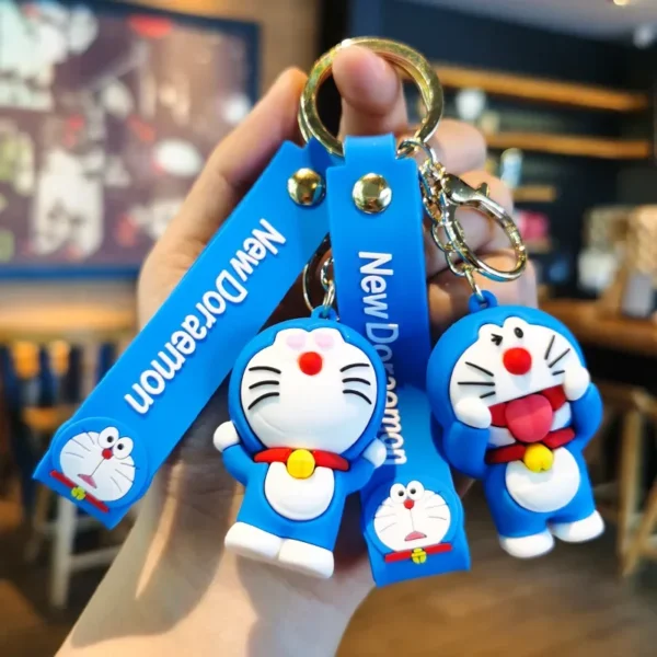 MINISO Doraemon Keychains Silicone Doll Unique Couple Style