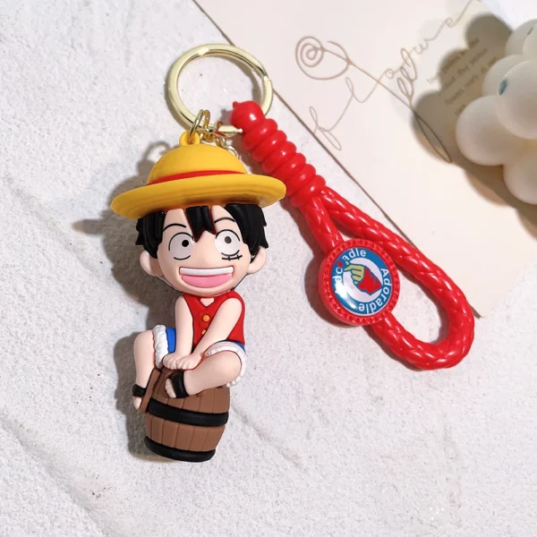 One Piece Keychains Kawaii Luffy Zoro Chopper Figure Keyrings