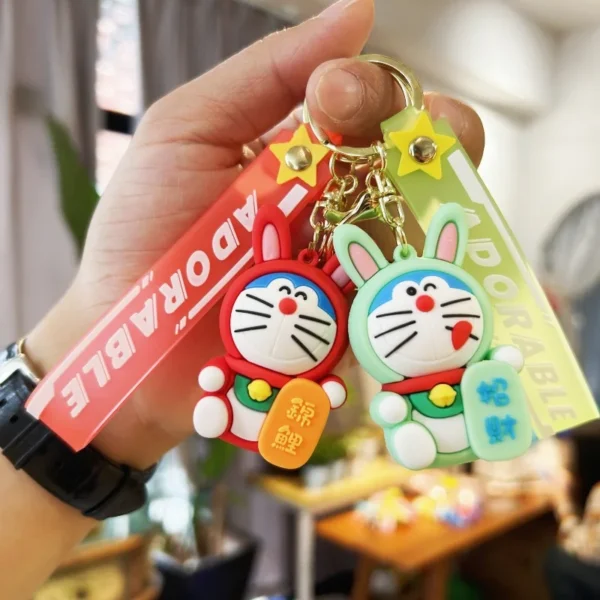 Doraemon Keychains Kawaii Fortune Doll Bag Pendant Decor