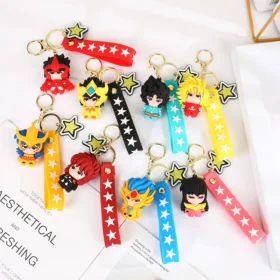 Anime Saint Seiya Keychains - Zodiac Knights Design, PVC, 4Cm