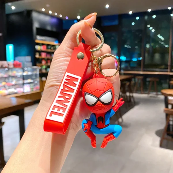 Marvel Superhero Keychains - Iron Man, Spider-Man PVC Cute Key Rings