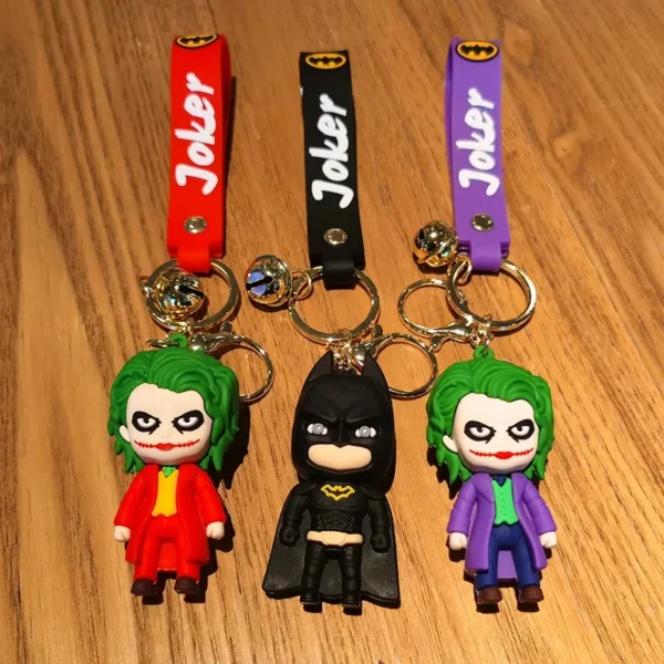 Anime Cartoon Marvel Batman Joker Keychains - Halloween Series Doll Pendant