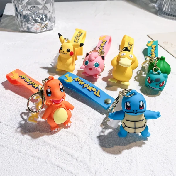 Pokemon Keychains - Pikachu Action Figure, Kawaii Cartoon Charmander Doll