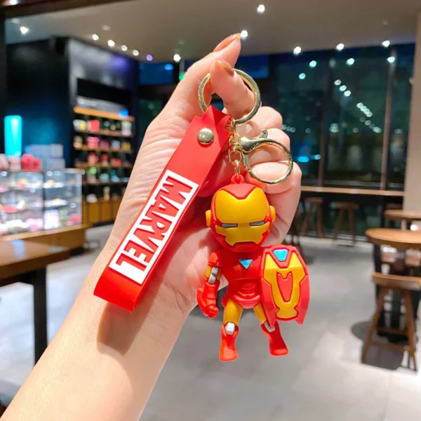 Marvel Superhero Keychains - Iron Man, Spider-Man PVC Cute Key Rings