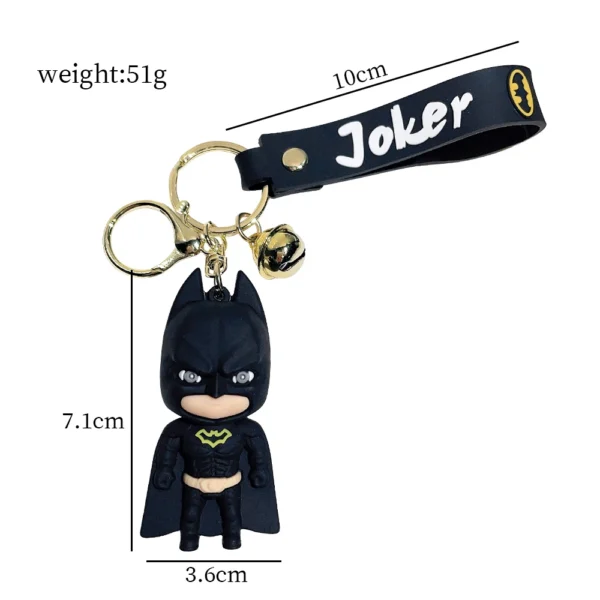 Anime Cartoon Marvel Batman Joker Keychains - Halloween Series Doll Pendant