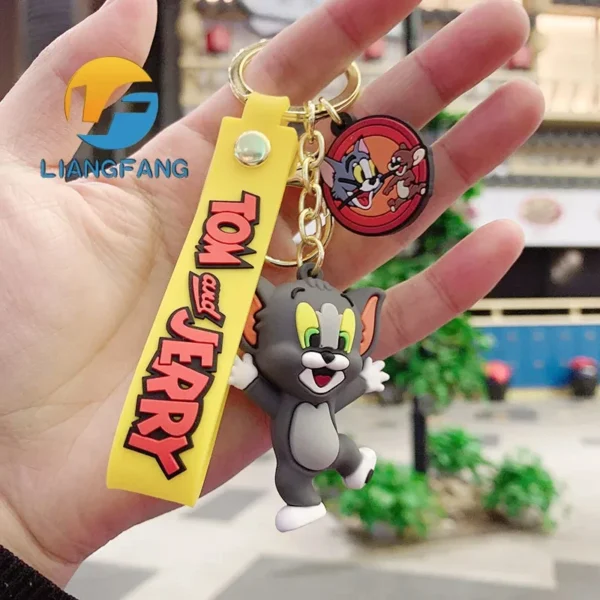 Tom & Jerry Keychains - Cute Cat & Mouse Action Figures