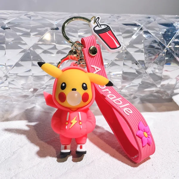 Kawaii Pokemon Pikachu Keychains - Fashion Doll Pendant for Bags & Cars