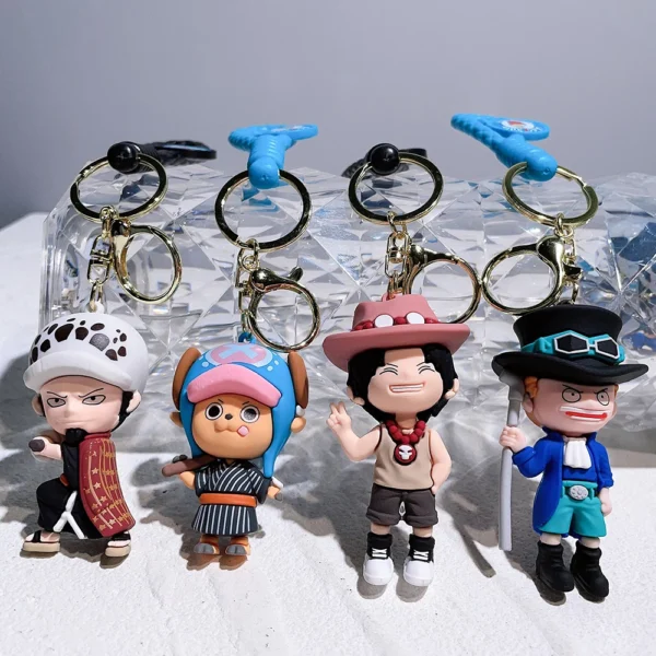 One Piece Keychains Kawaii Luffy Zoro Chopper Figure Keyrings