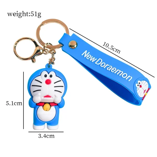 MINISO Doraemon Keychains Silicone Doll Unique Couple Style