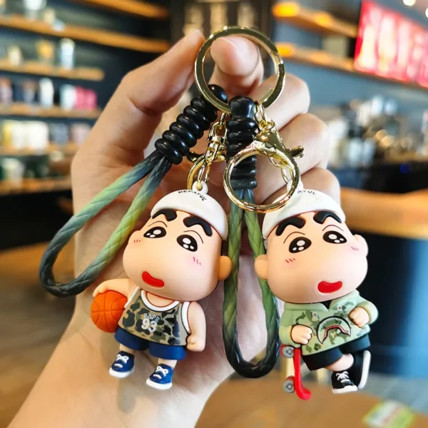 Crayon Shin-chan Keychains Anime Doll Pendant Car Key Ring