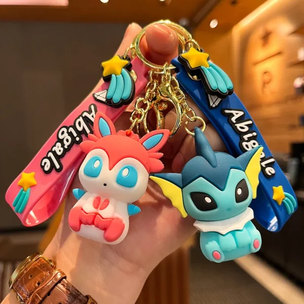 Pokemon Anime Eevee Pikachu Vaporeon PVC Figure Keychains, Bag Decor, Unique Toy