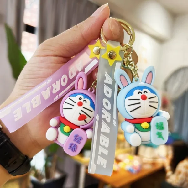 Doraemon Keychains Kawaii Fortune Doll Bag Pendant Decor