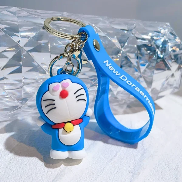 MINISO Doraemon Keychains Silicone Doll Unique Couple Style