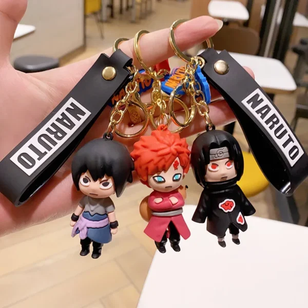 Naruto Anime Keychains Drip Rubber Doll Couple Models Charm Pendant