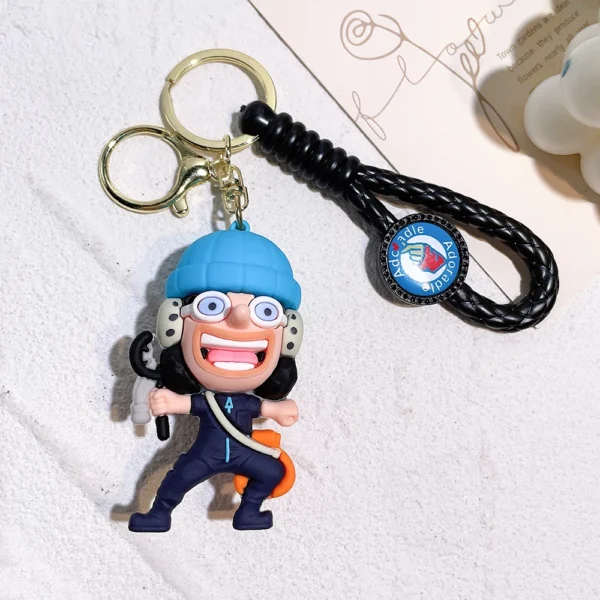 One Piece Keychains Kawaii Luffy Zoro Chopper Figure Keyrings