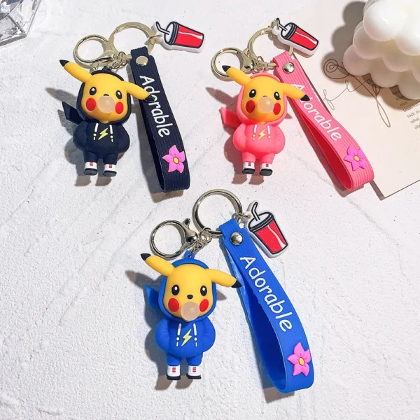 Kawaii Pokemon Pikachu Keychains - Fashion Doll Pendant for Bags & Cars