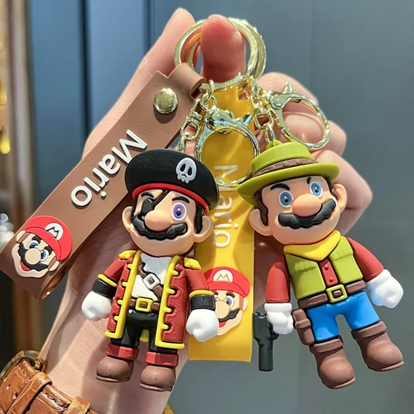 Super Mario Bros Keychains Classic Cartoon Figurine Doll Keychains