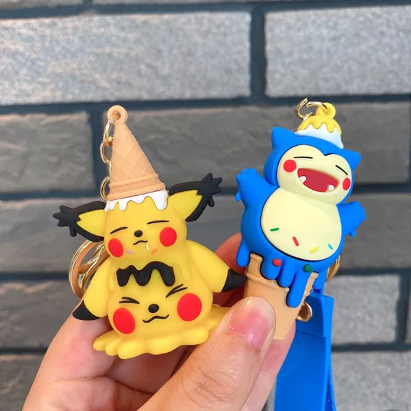 Pokemon Keychains - Pikachu Anime Figures, Kawaii Car Key Rings