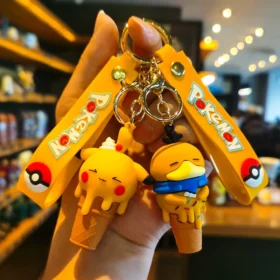 Pokemon Keychains - Pikachu Anime Figures, Kawaii Car Key Rings