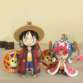 One Piece Anime Keychains Luffy Chopper Figures Cute Pendant