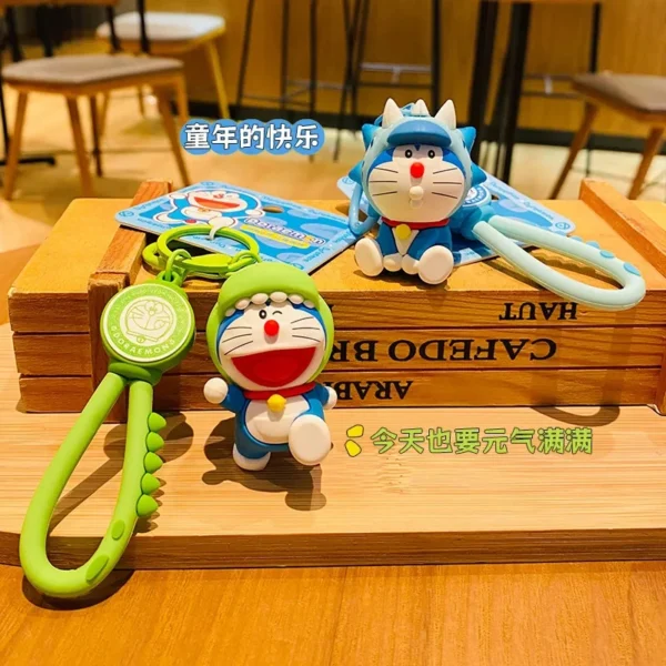 Kawaii Doraemon Keychains: Cute Cartoon Couple Bag Charms