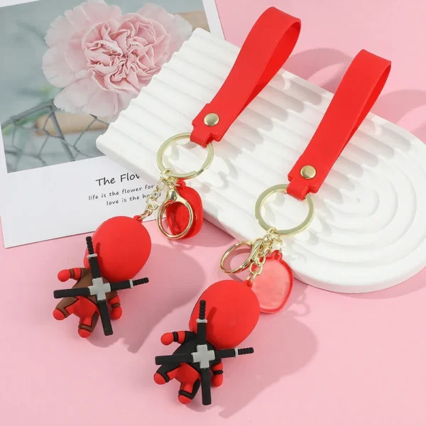 Marvel Deadpool Q Keychains Cute Doll Pendant, Anime Figures