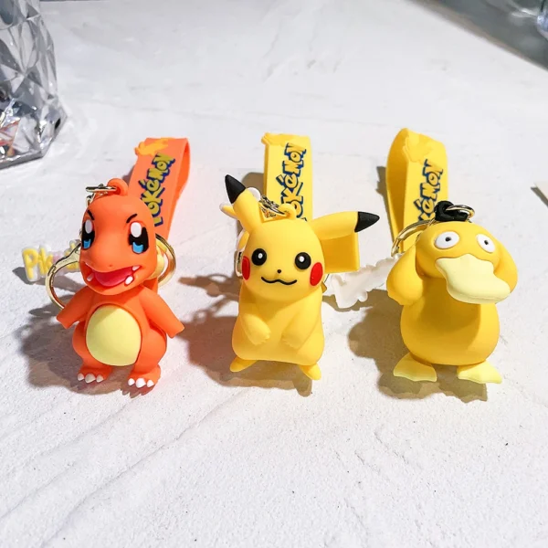 Pokemon Keychains - Pikachu Action Figure, Kawaii Cartoon Charmander Doll