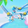 Doraemon Swimming Ring Keychains Cute Doll Floating Fun