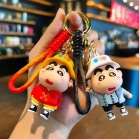 Crayon Shin-chan Keychains Anime Doll Pendant Car Key Ring