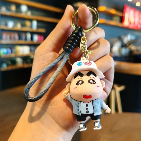 Crayon Shin-chan Keychains Anime Doll Pendant Car Key Ring