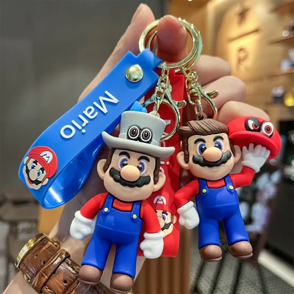 Super Mario Bros Keychains Classic Cartoon Figurine Doll Keychains