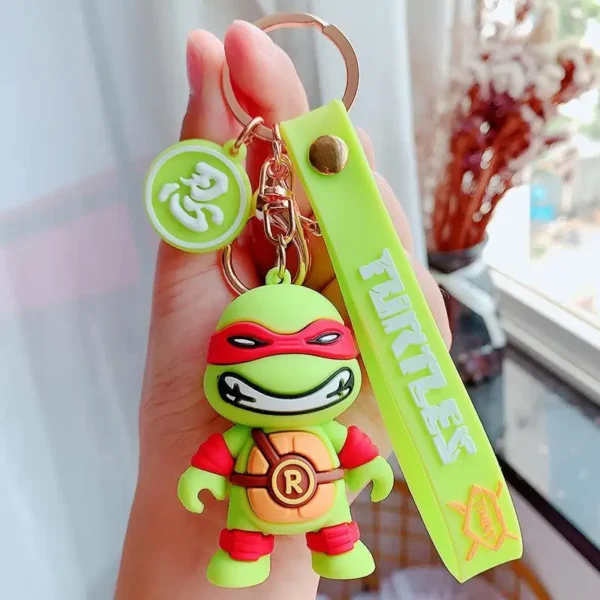 Ninja Turtle Keychain Cartoon Leo Raph Mikey Don PVC+Metal Lightweight