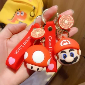 Super Mario Keychains Kawaii Mushroom Toad Anime Figures Cartoon Toys Pendants