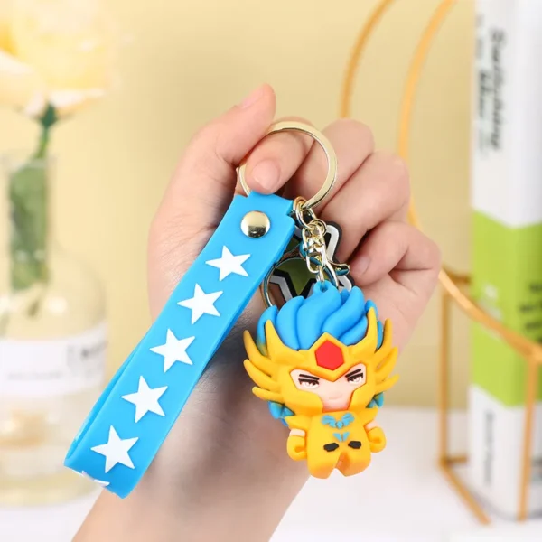 Anime Saint Seiya Keychains - Zodiac Knights Design, PVC, 4Cm