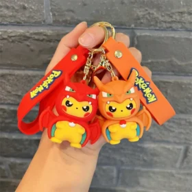 Kawaii Anime Pokemon Keychains - Pikachu, Charizard, Slowpoke