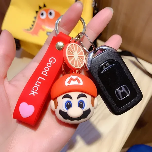 Super Mario Keychains Kawaii Mushroom Toad Anime Figures Cartoon Toys Pendants