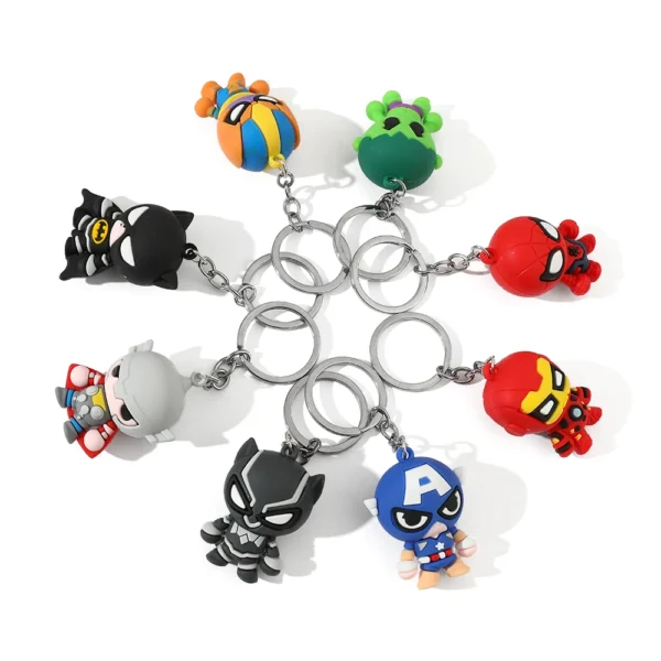 Marvel Heroes Keychains - Iron Man, Captain America, Spiderman Designs