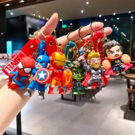 Marvel Superhero Keychains - Iron Man, Spider-Man PVC Cute Key Rings